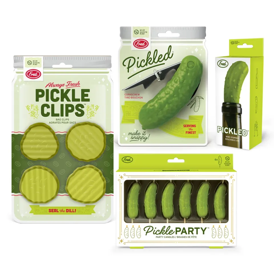Fred Pickle Party Bundle gavesæt med vinåbner 4 dele