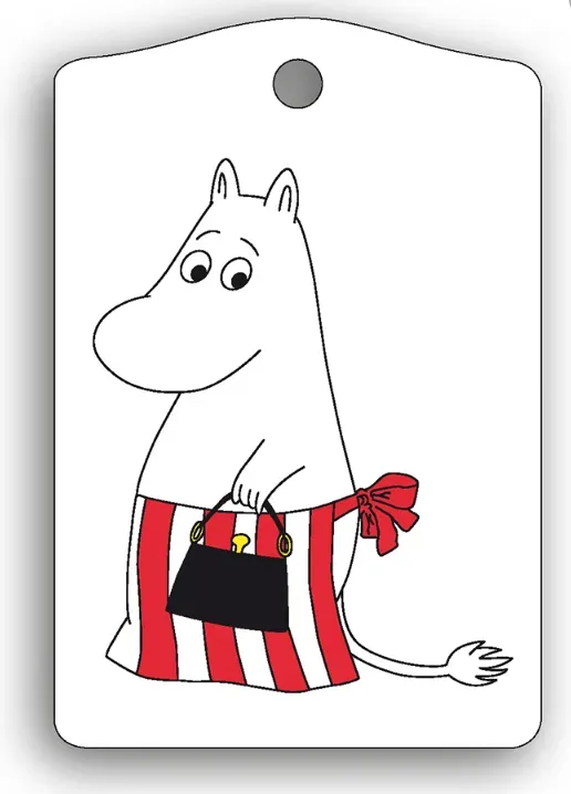 Opto Design Moomin Mumimor kuffertmærke hvid 7,5x5 cm