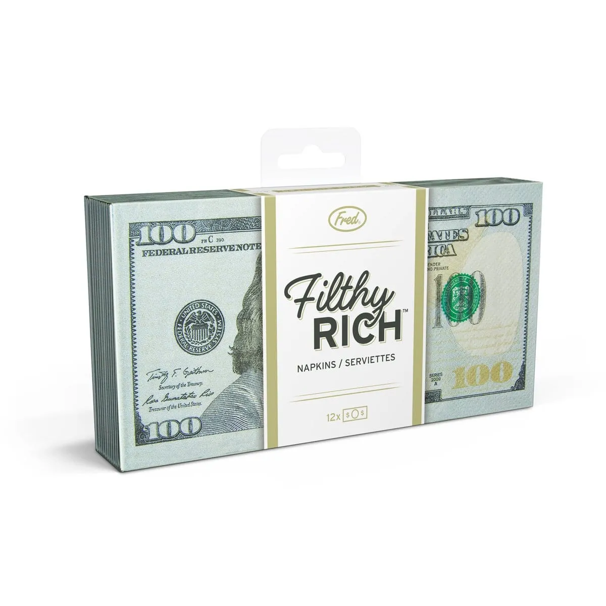 Fred Filthy Rich cocktailservietter dollars 12 stk