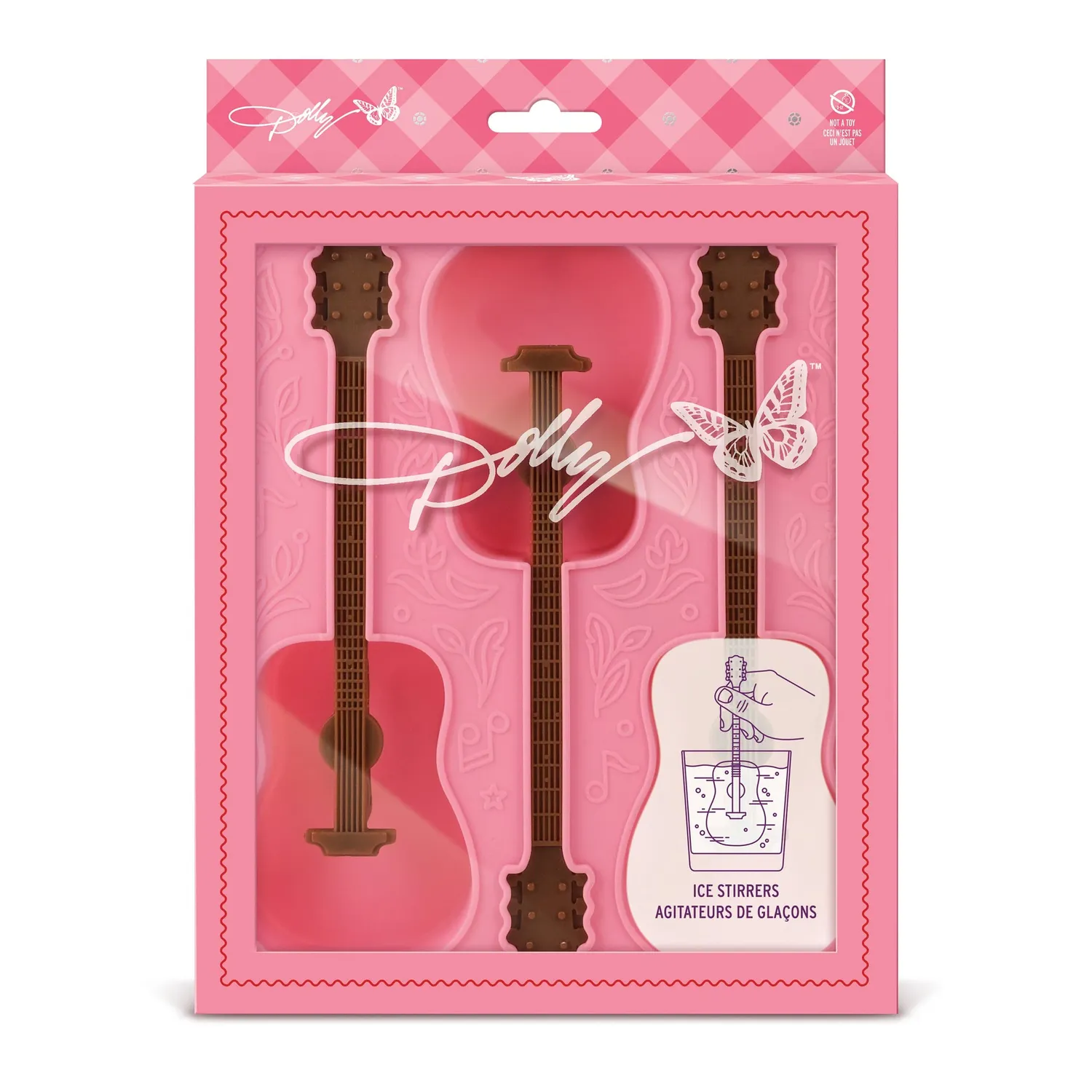 Fred Dolly Guitar Ice Stirrers isform pink 3 stk