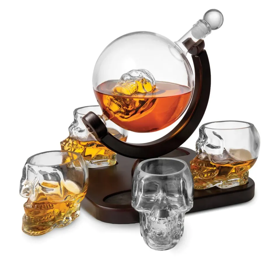 Godinger Skull whiskey karaffelsæt 5 dele krystal