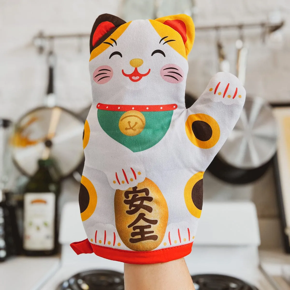 Fred Feline Lucky ovnhandske bomuld med kat