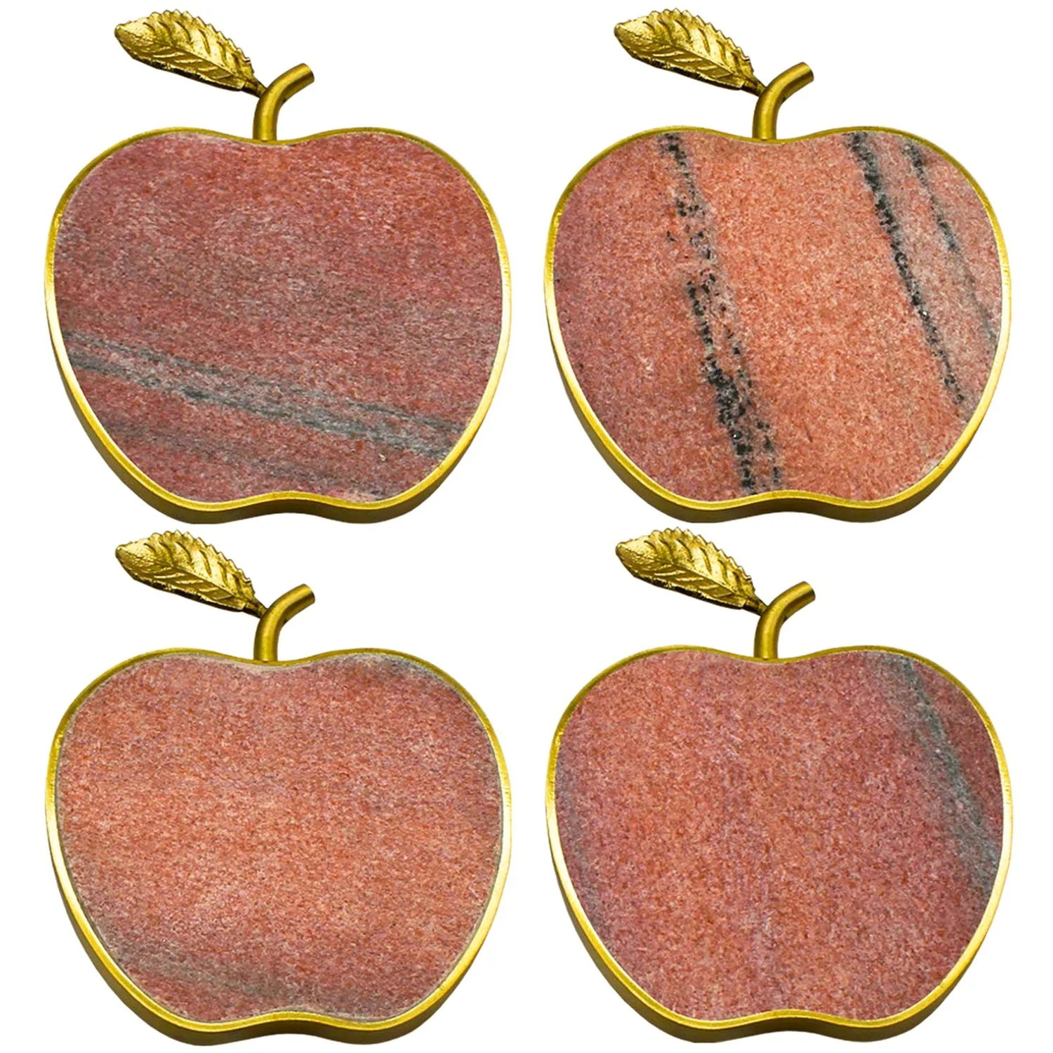 Godinger Pink Marble æble coasters marmor rosa sæt