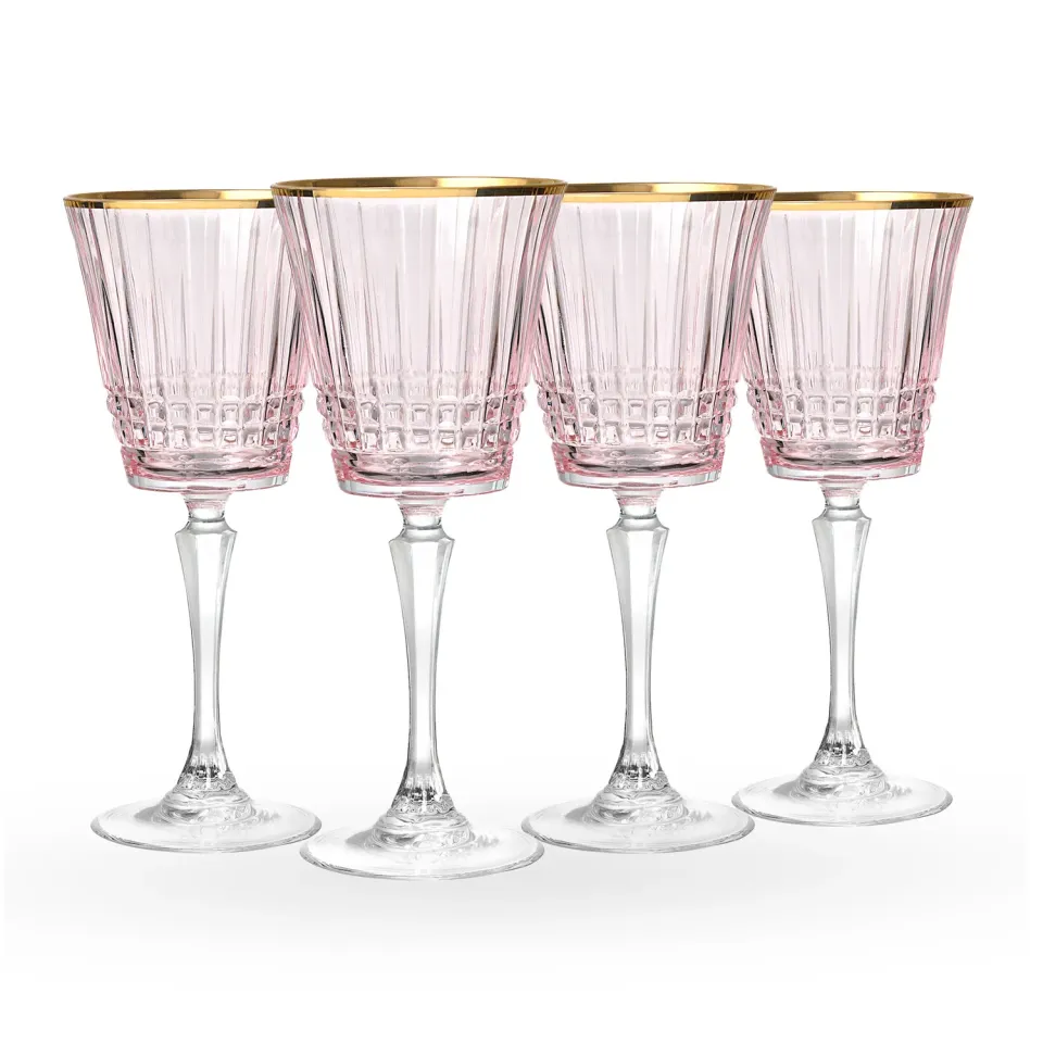 Godinger Cristine rødvinsglas rosa guldkant 4 stk 3 dl