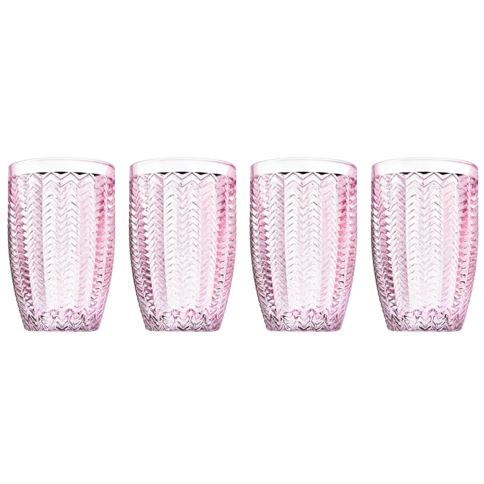 Godinger Twill highballglas rosa krystal 4 dele