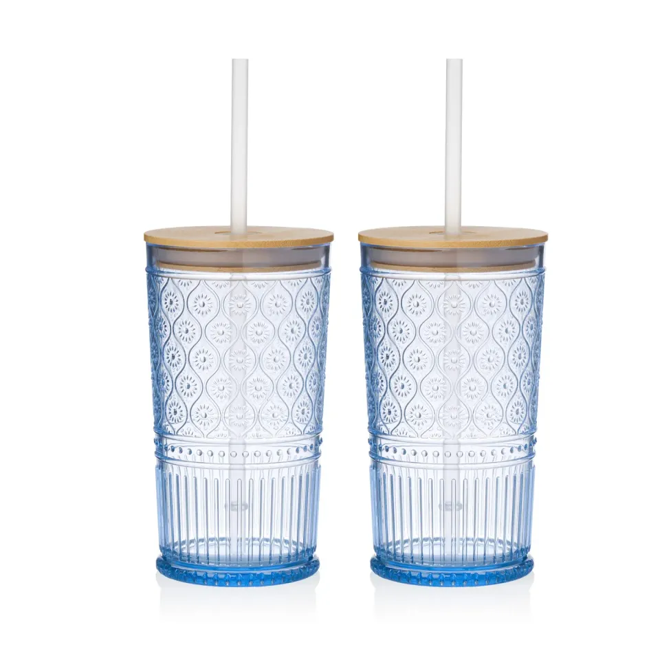 Godinger Claro tumbler 2 stk blå akryl
