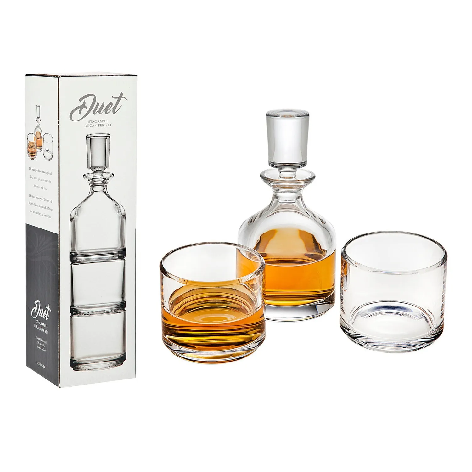 Godinger Duet stablekaraffel krystal 25oz klar
