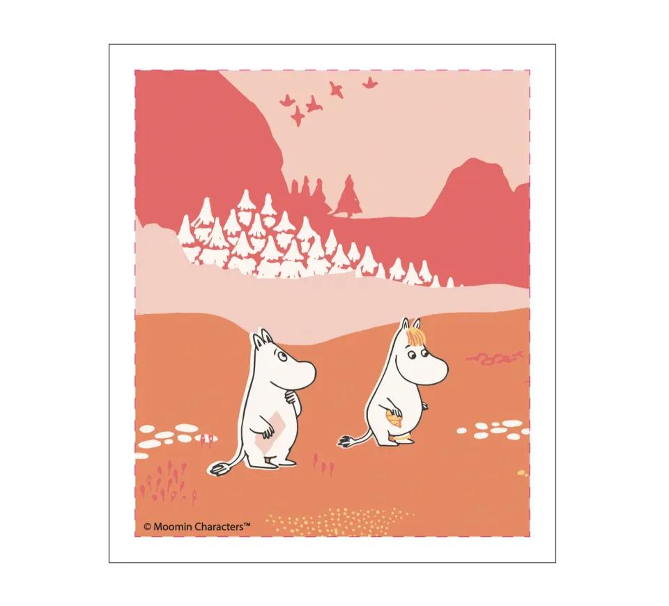 Opto Design Moomin Valley Pink karklud cellulose bomuld