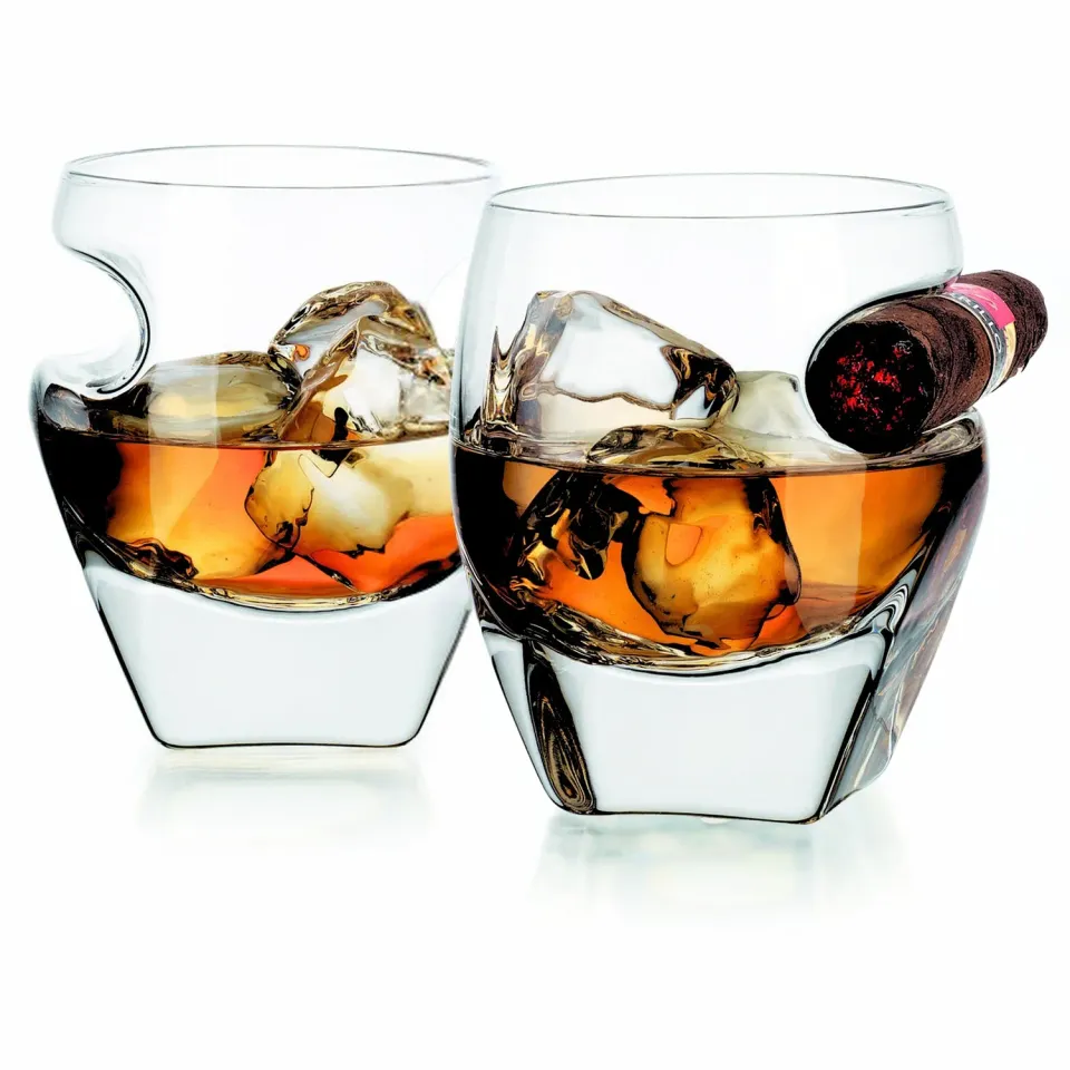 Godinger Arturo whiskyglas med cigarholder 2 stk klar