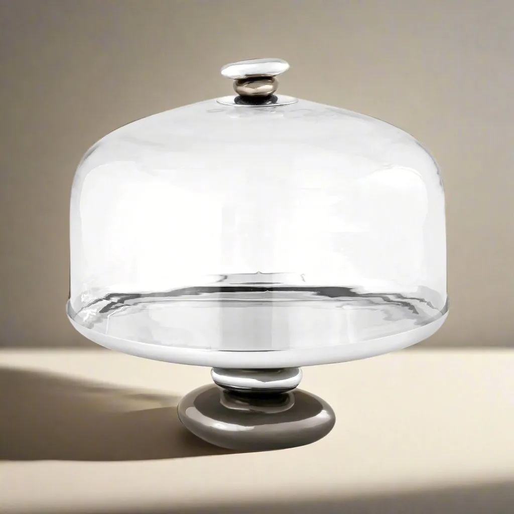 Godinger Pebble kageopsats gunmetal glas