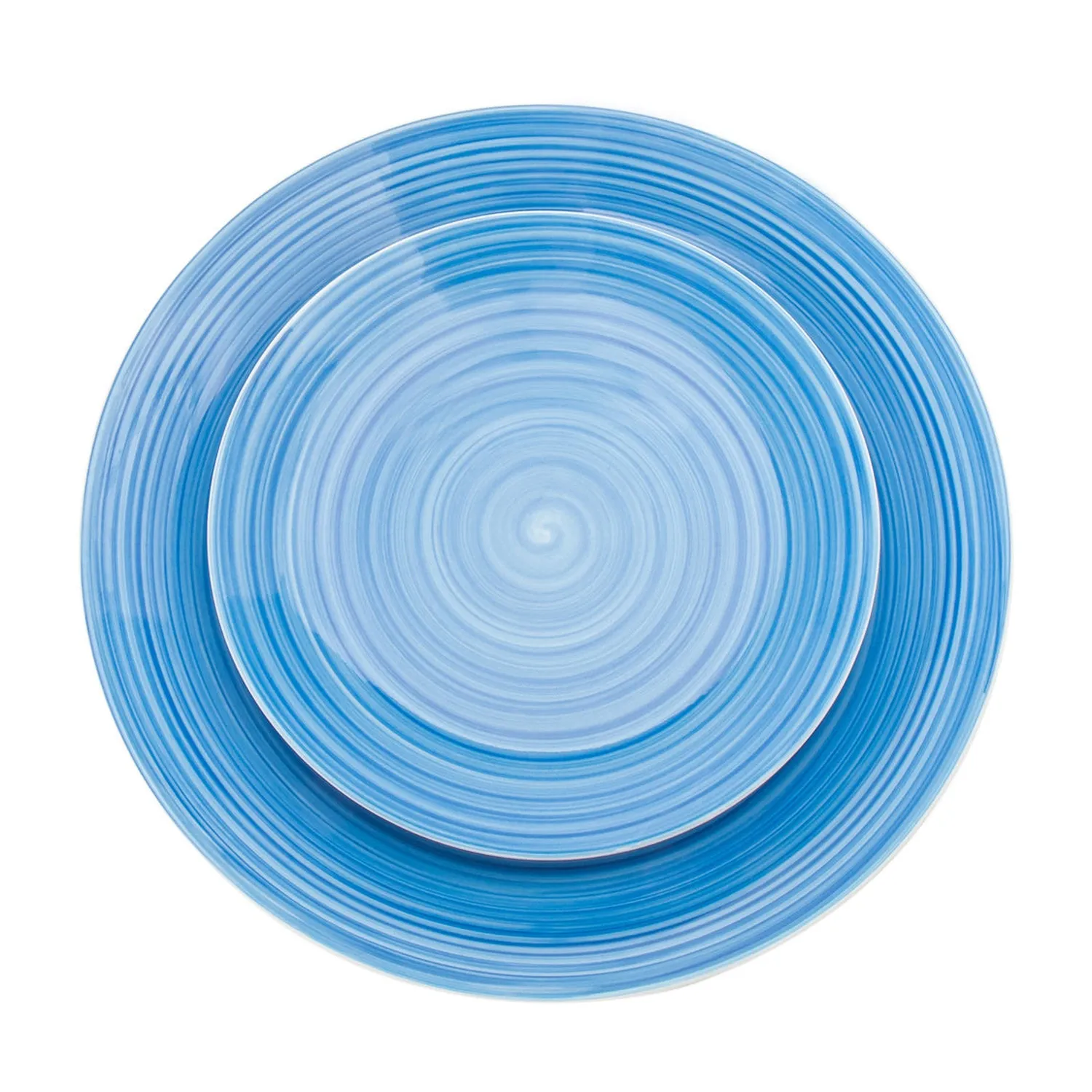 Godinger Spiral middagsservice 12 dele blå porcelæn