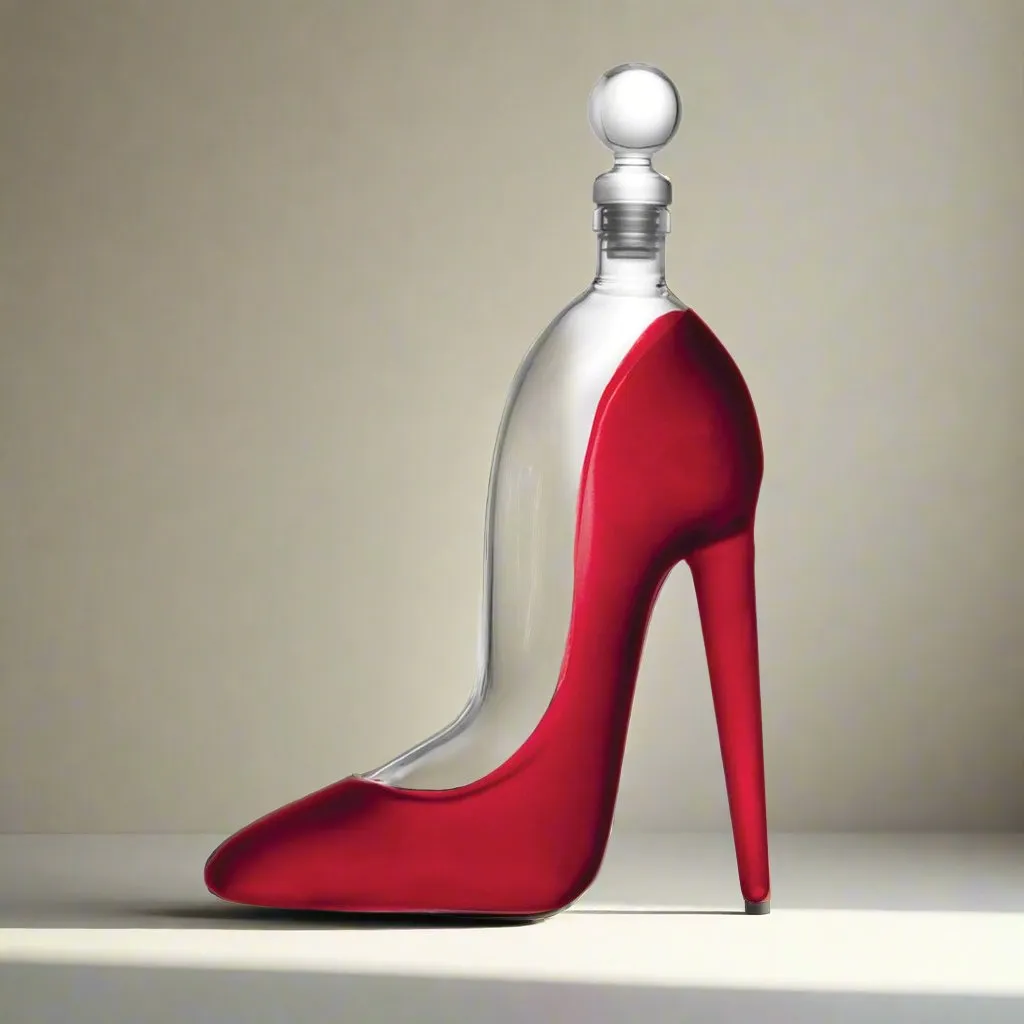 Godinger Runway High Heel karaffel rød 650 ml krystal