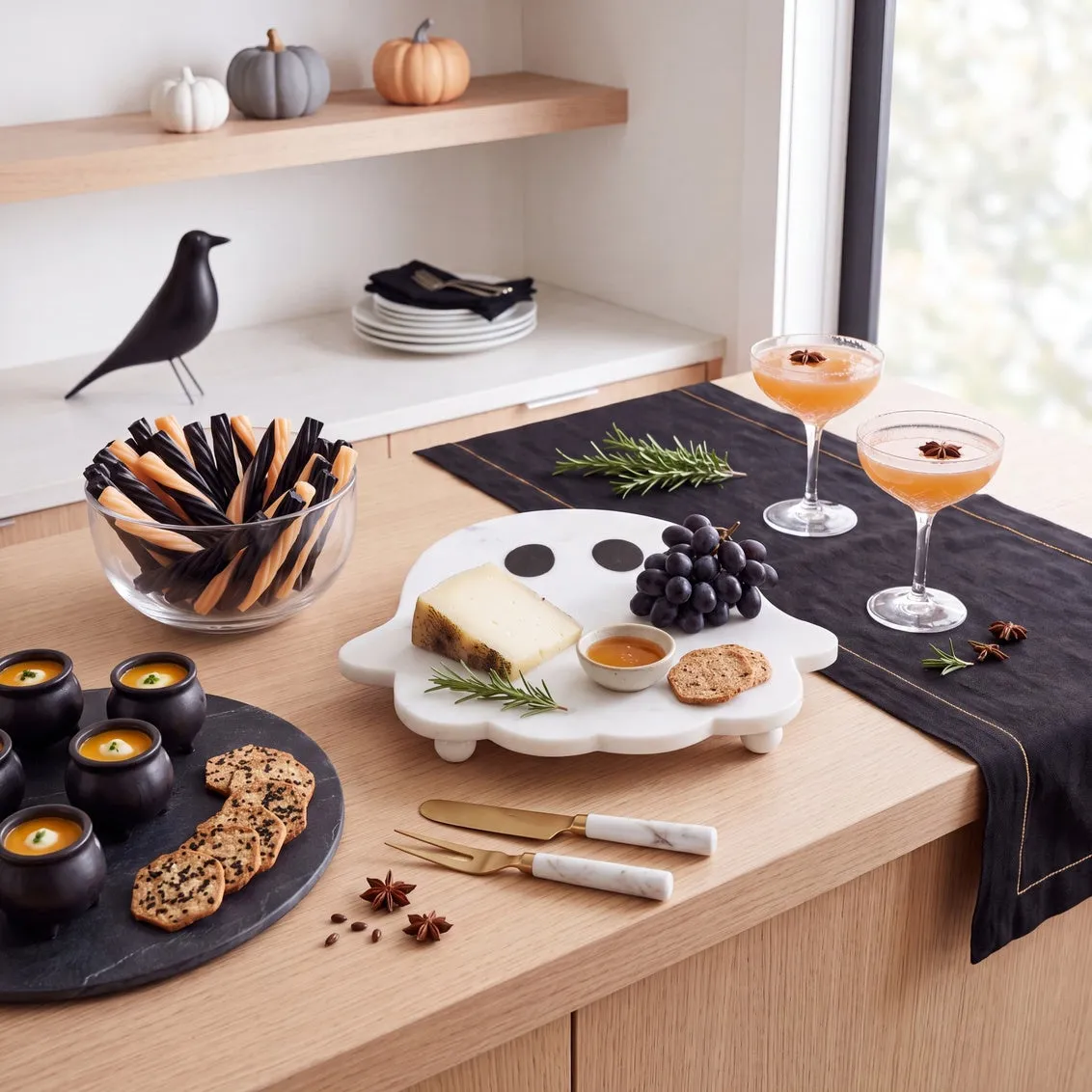 Godinger Ghost Marble Board serveringsbræt hvid marmor