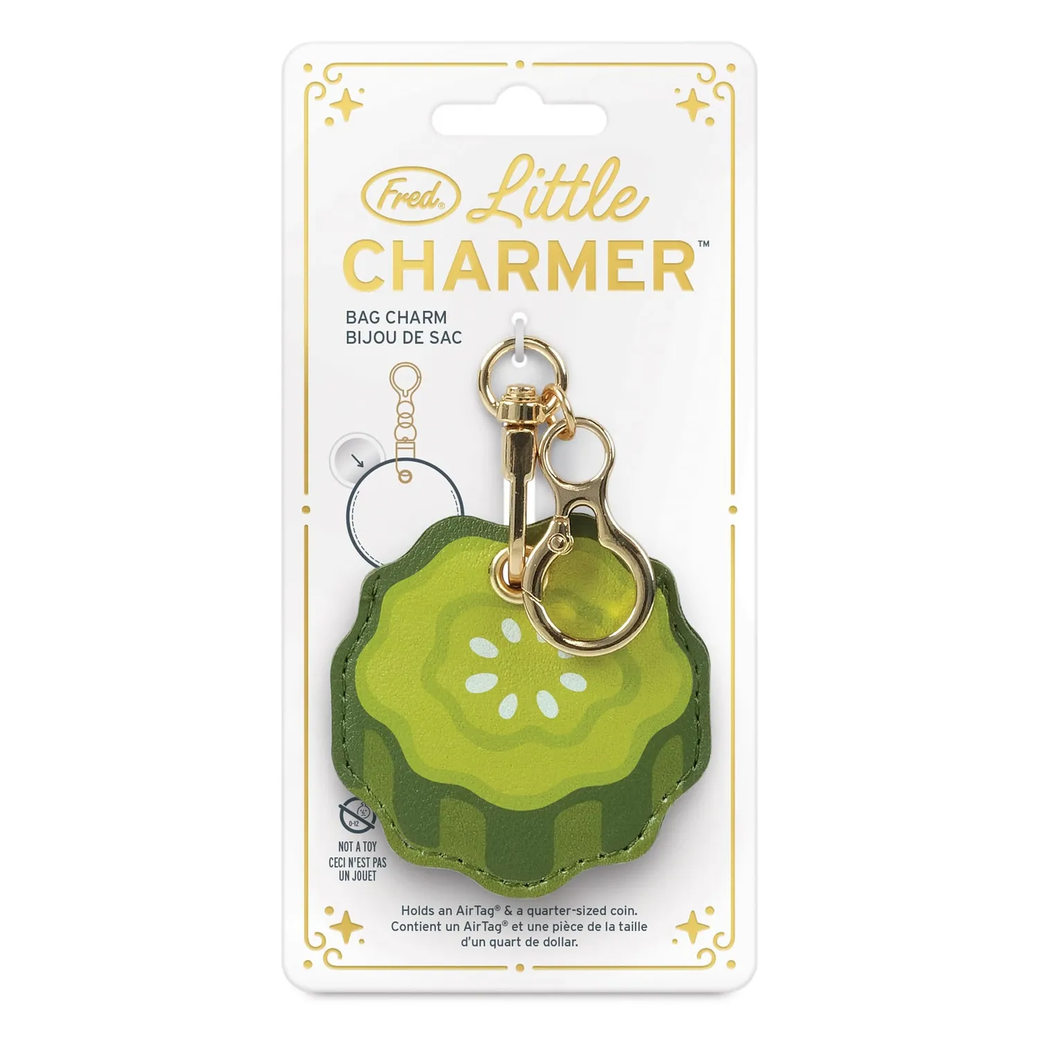 Fred Little Charmer Pickle charm grøn AirTag-lomme