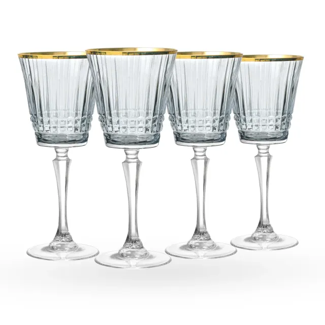 Godinger Cristine hvidvinsglas 4 stk smoke guldkant