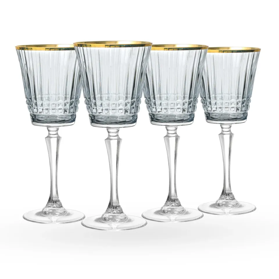 Godinger Cristine hvidvinsglas 4 stk smoke guldkant