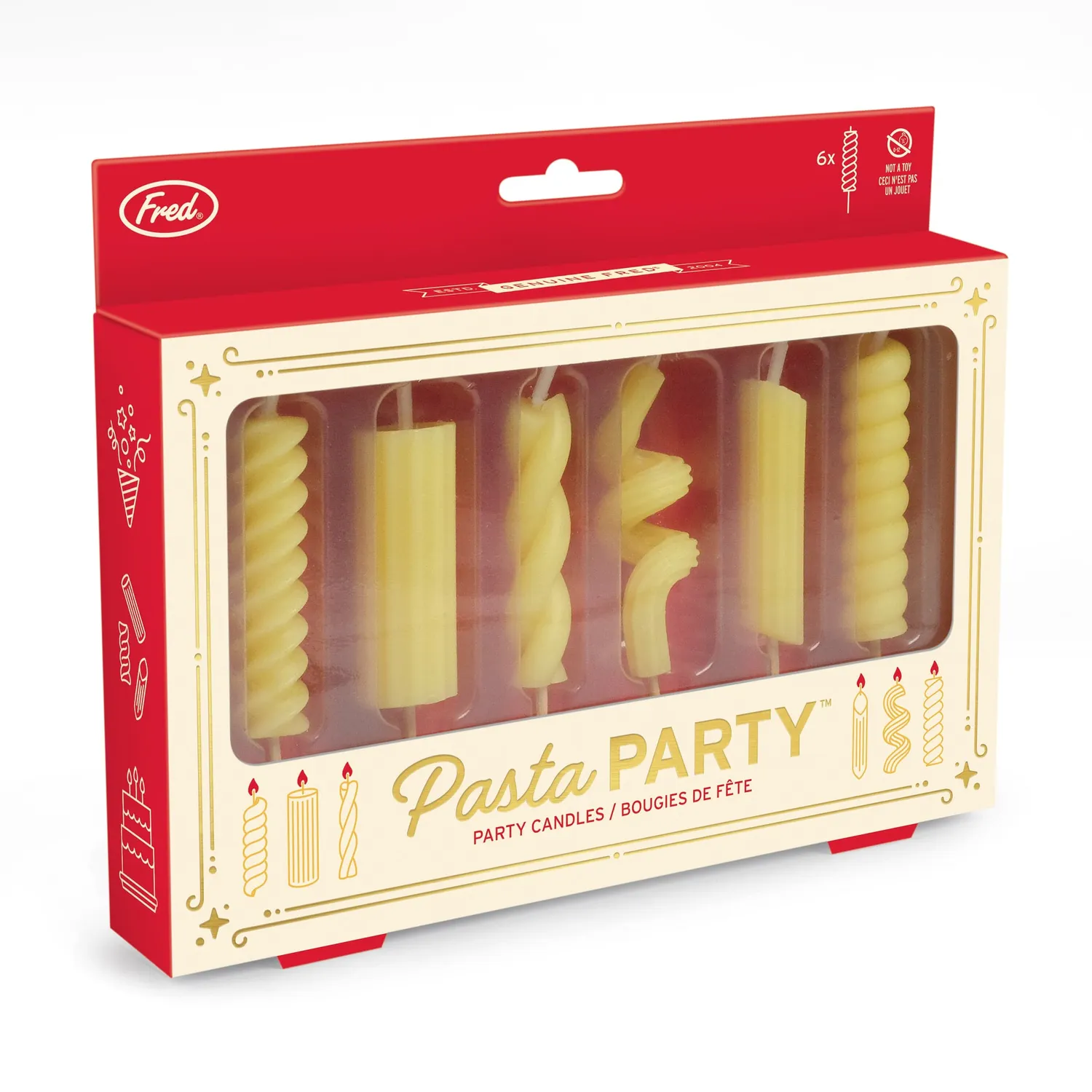 Fred Pasta Party kagelys 6 stk pastaformer
