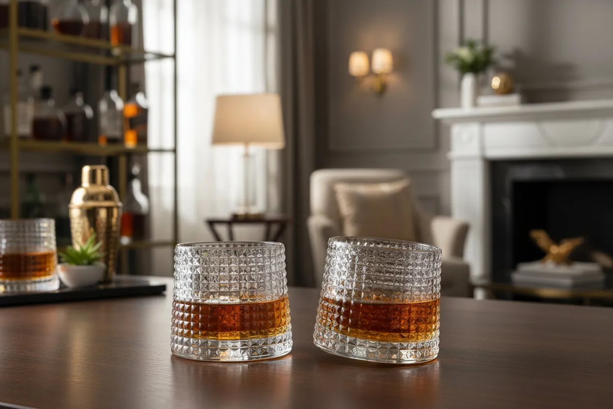 Godinger Revolve whiskyglas 2 stk klar krystal