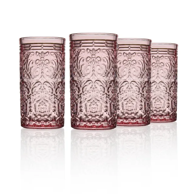 Godinger Jax Pink highballglas 4 stk lyserød krystal