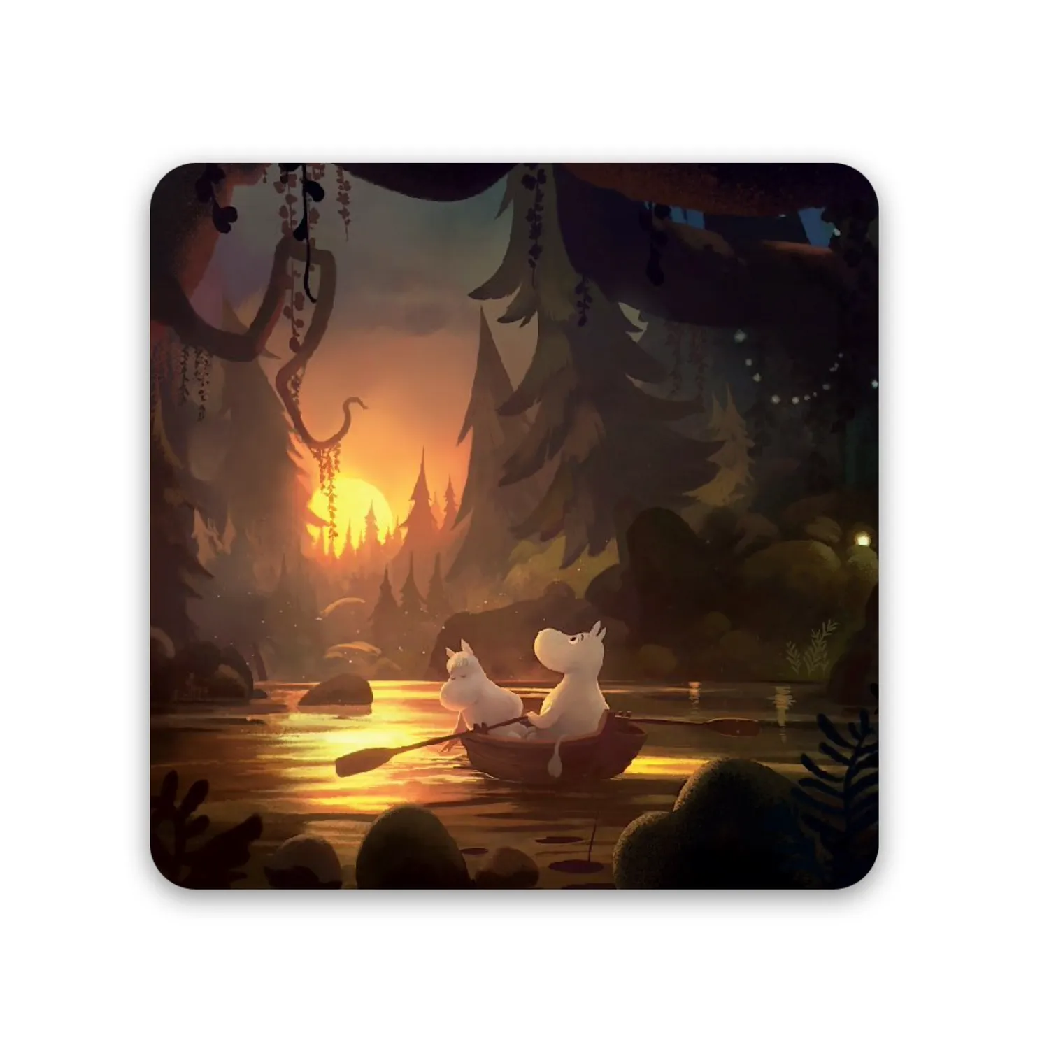 Opto Design Moomin In The Forest glasbrikker 6-pak birk
