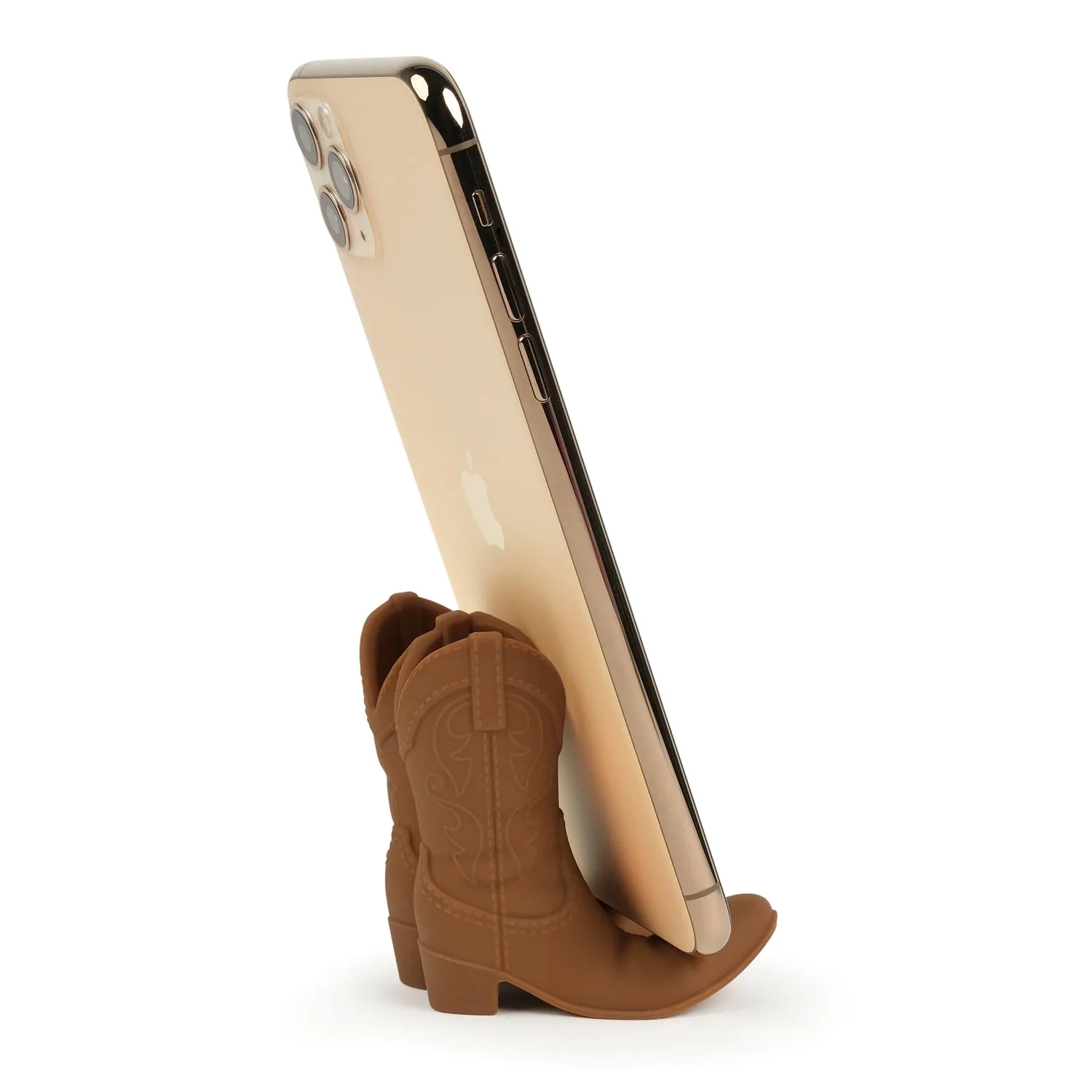 Fred Giddy Up mobilholder brun cowboystøvle silikone