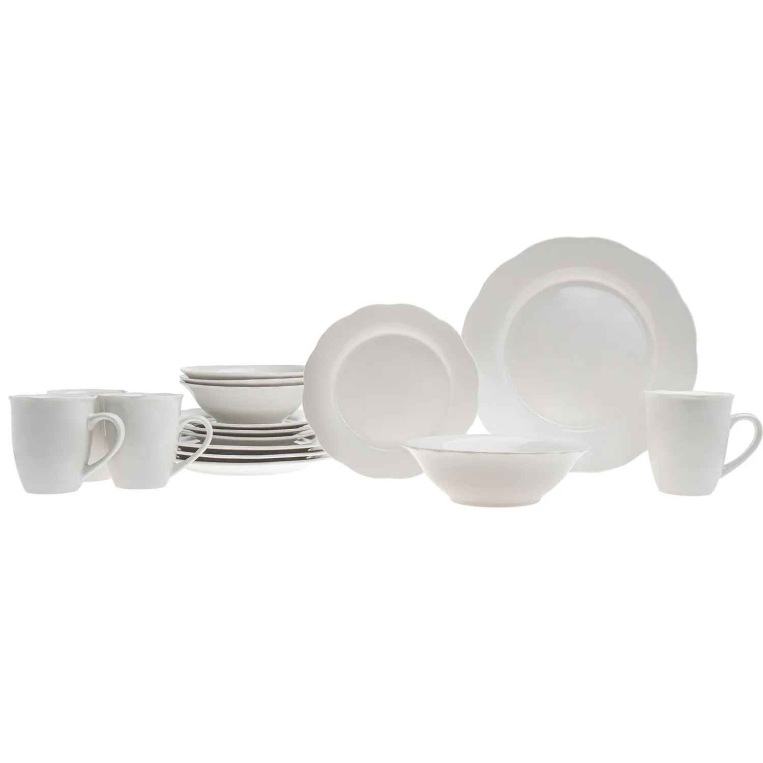 Godinger Inglenook 16 dele stel hvid porcelæn