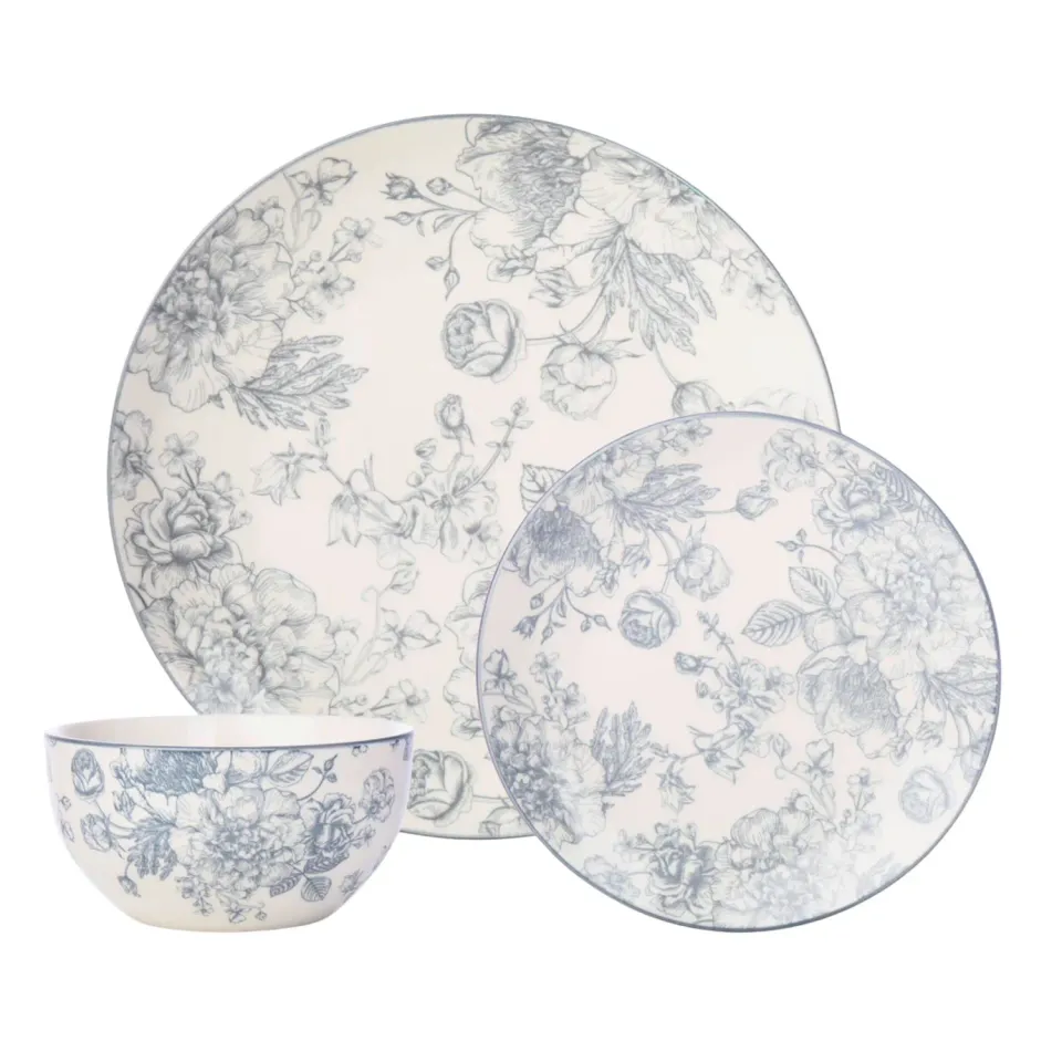 Godinger Banbury Grey spisestel 12 dele porcelæn 4 pers.