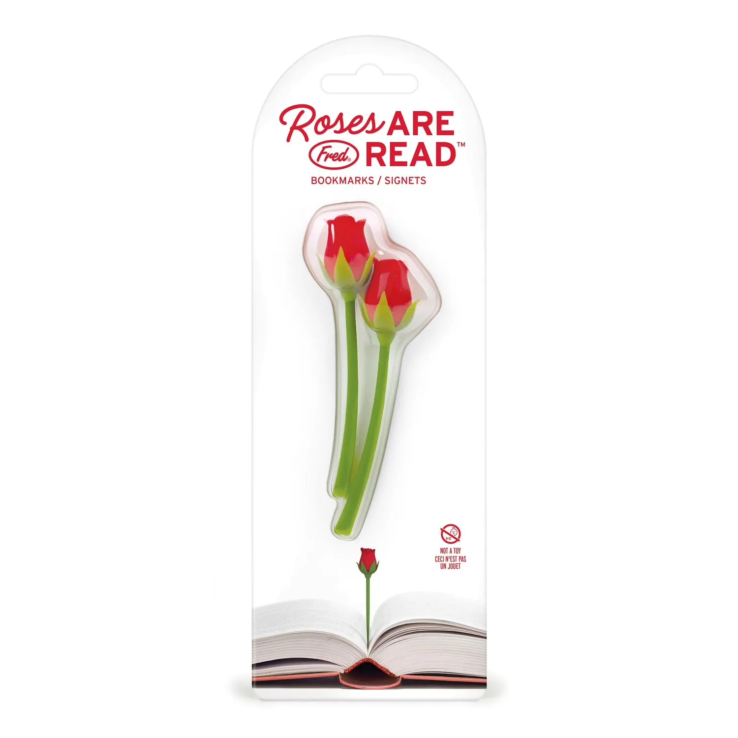 Fred Roses Are Read bogmærke rød rose 2-pak