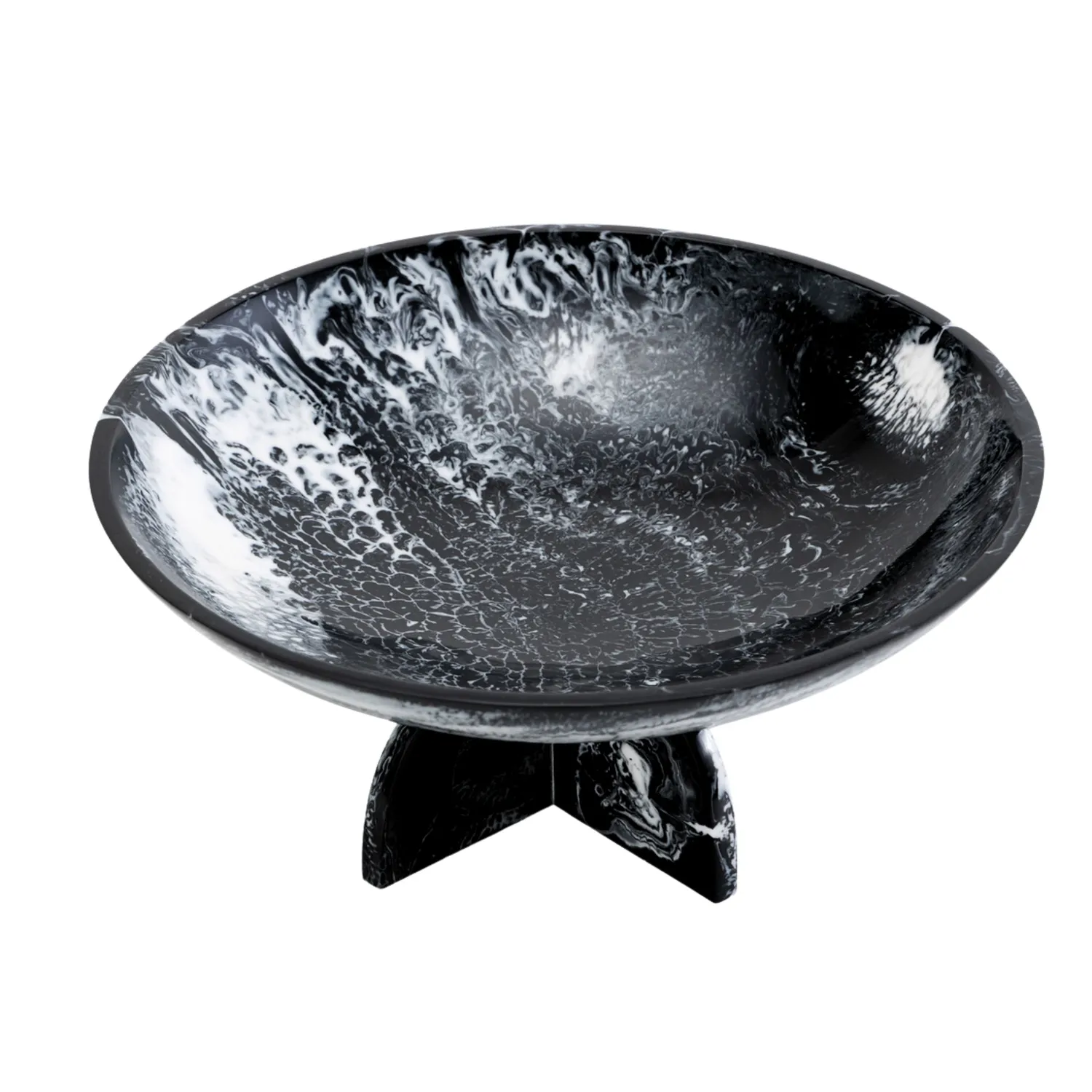 Godinger Lucente frugtskal sort hvid resin