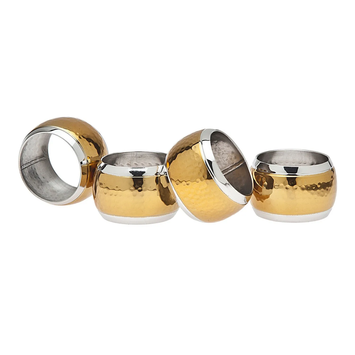 Godinger Two Toned Hammered servietringe guld kobber