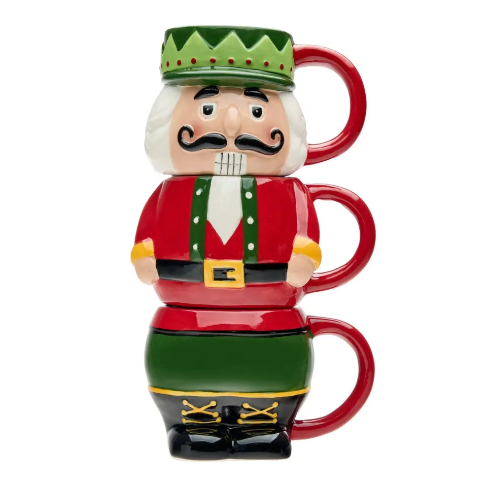 Godinger Nutcracker Stacking Mug Set krus 3-pak jul