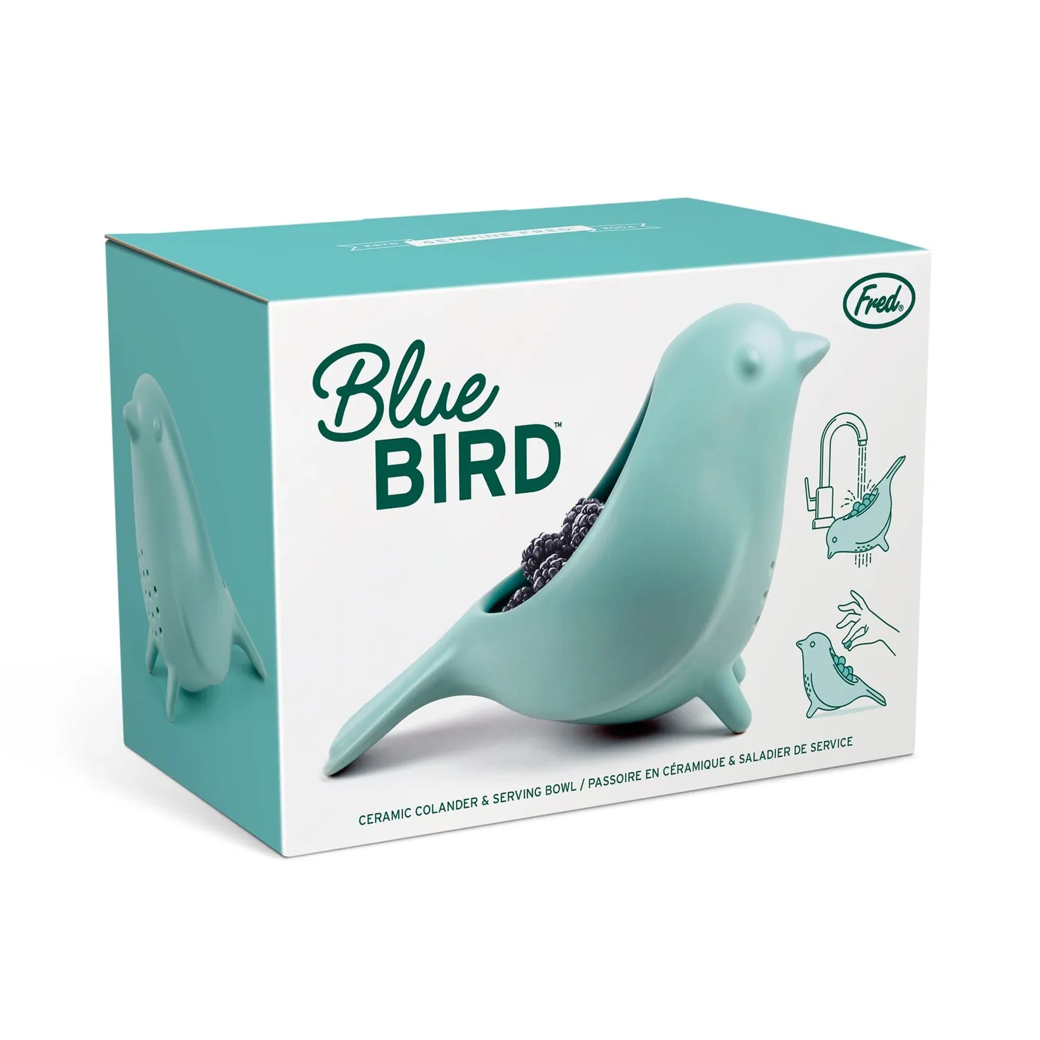 Fred Blue Bird dørslag keramik fugl 1 pint