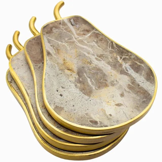 Godinger Brown Marble Pear bordskånere brun marmor