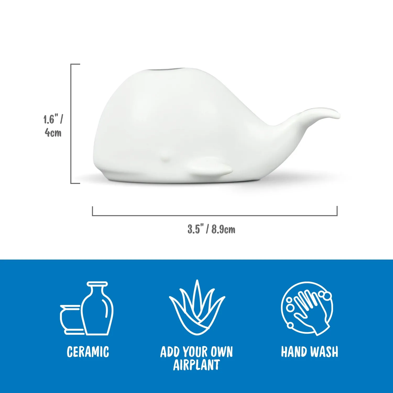 Fred Fancy Plants Whale luftplanteholder keramik