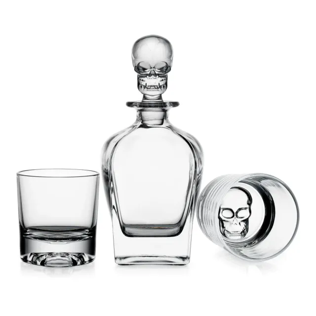 Godinger Skull whiskey dekanter sæt 3 dele