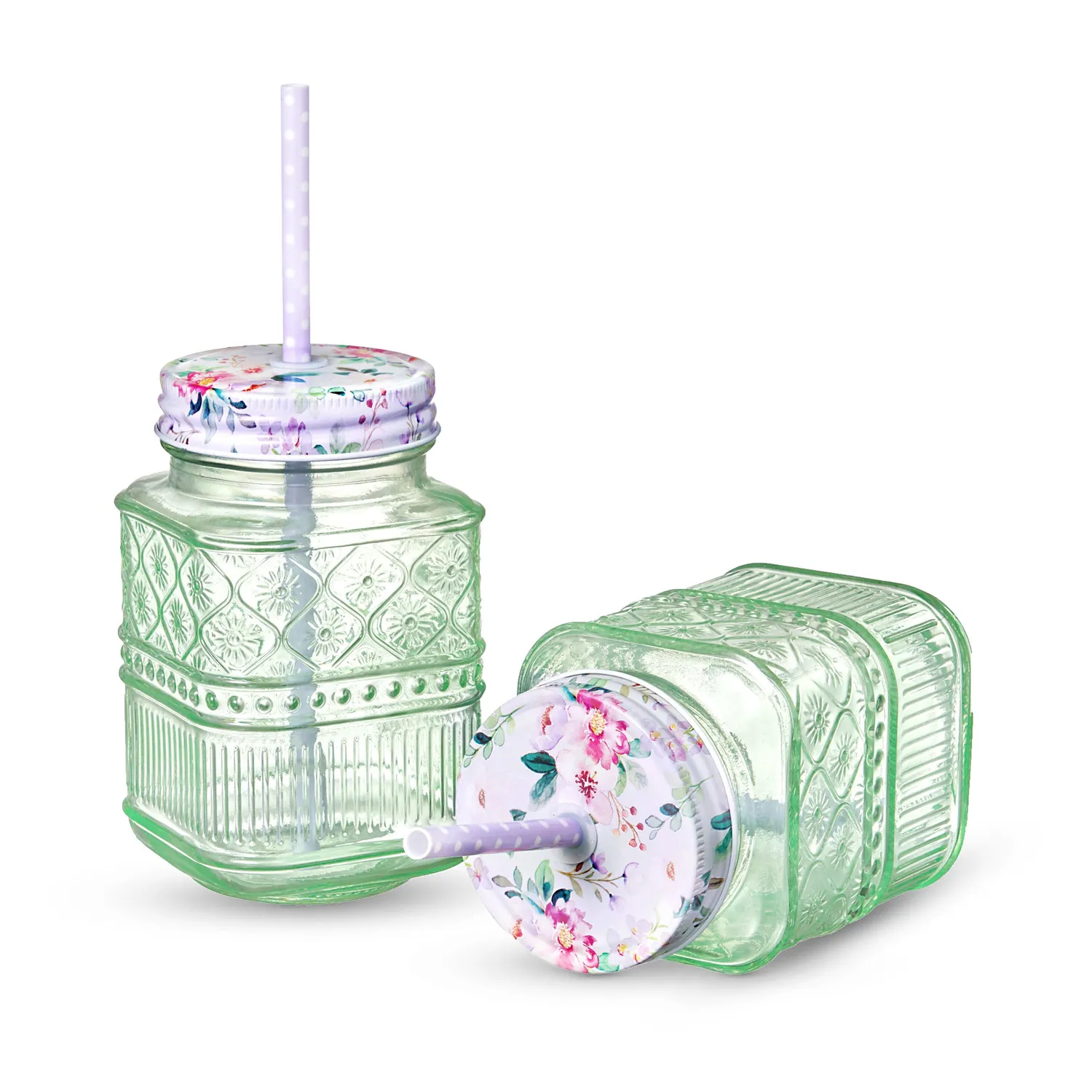 Godinger Claro Mason Jar glas 2 stk grøn 16 oz