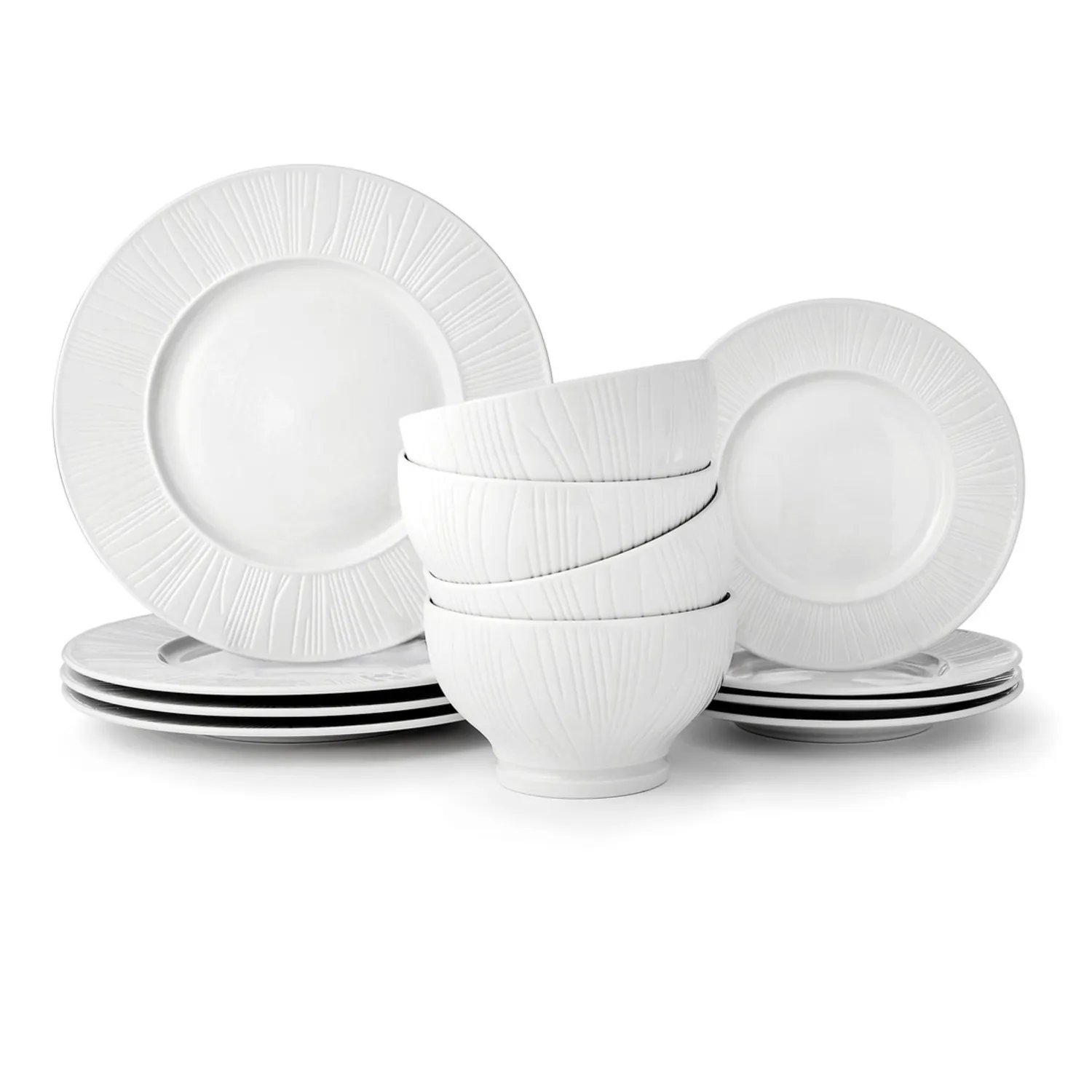 Godinger Starburst spisestel 12 dele porcelæn hvid