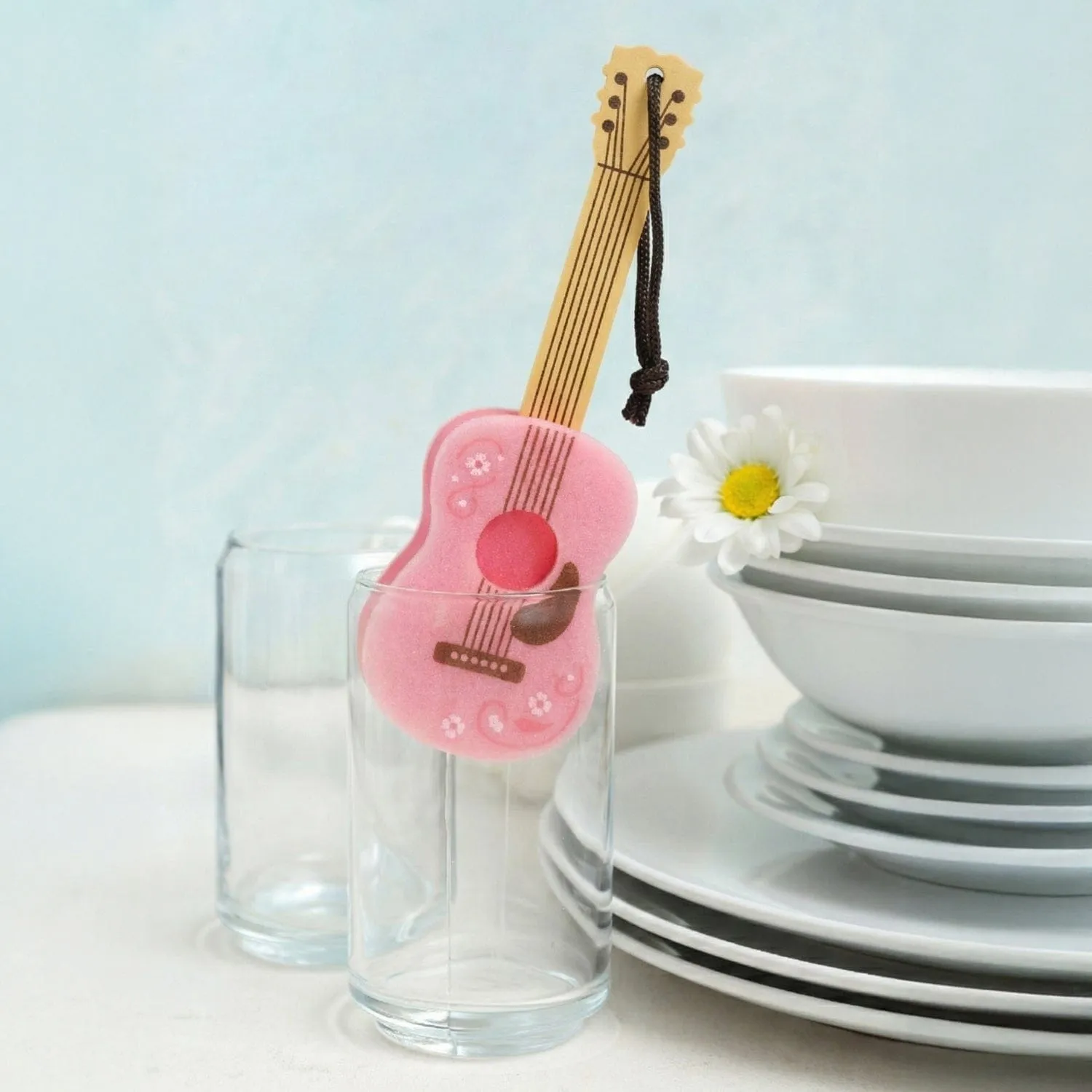Fred Dolly Guitar flaskesvamp pink med skaft