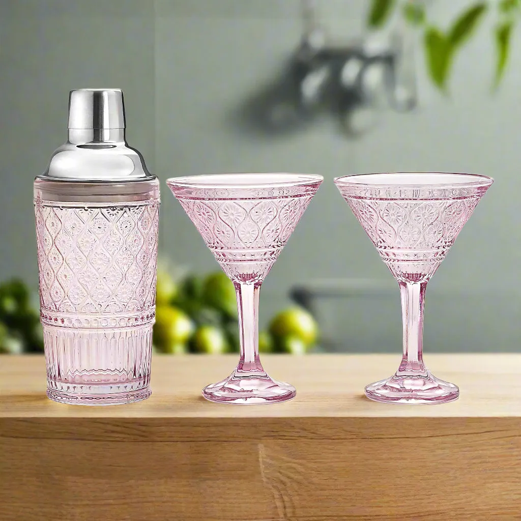 Godinger Claro Pink Cocktail Shaker cocktailsæt lyserød 7 dele