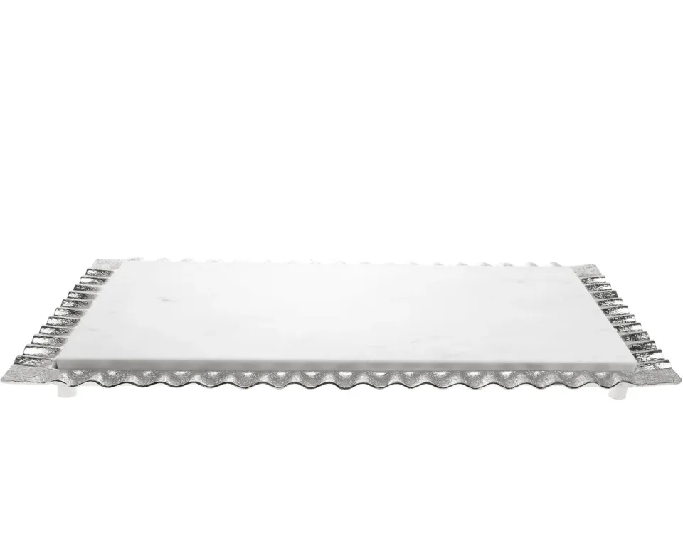 Godinger Ripple serveringsbakke hvid marmor