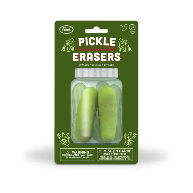 Fred Pickle Erasers viskelæder agurk 2-pak