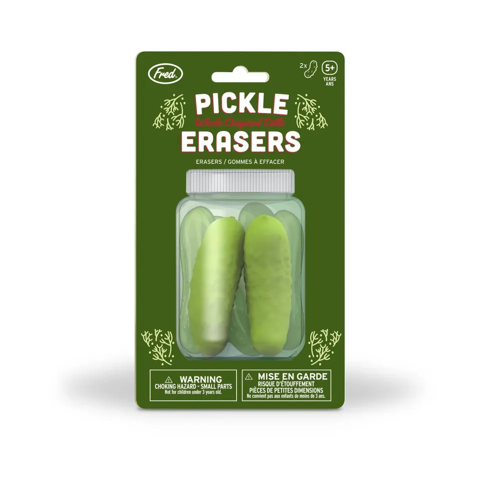 Fred Pickle Erasers viskelæder agurk 2-pak