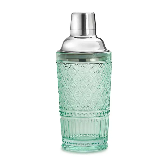 Godinger Claro cocktailshaker 17 oz grøn præget krystal