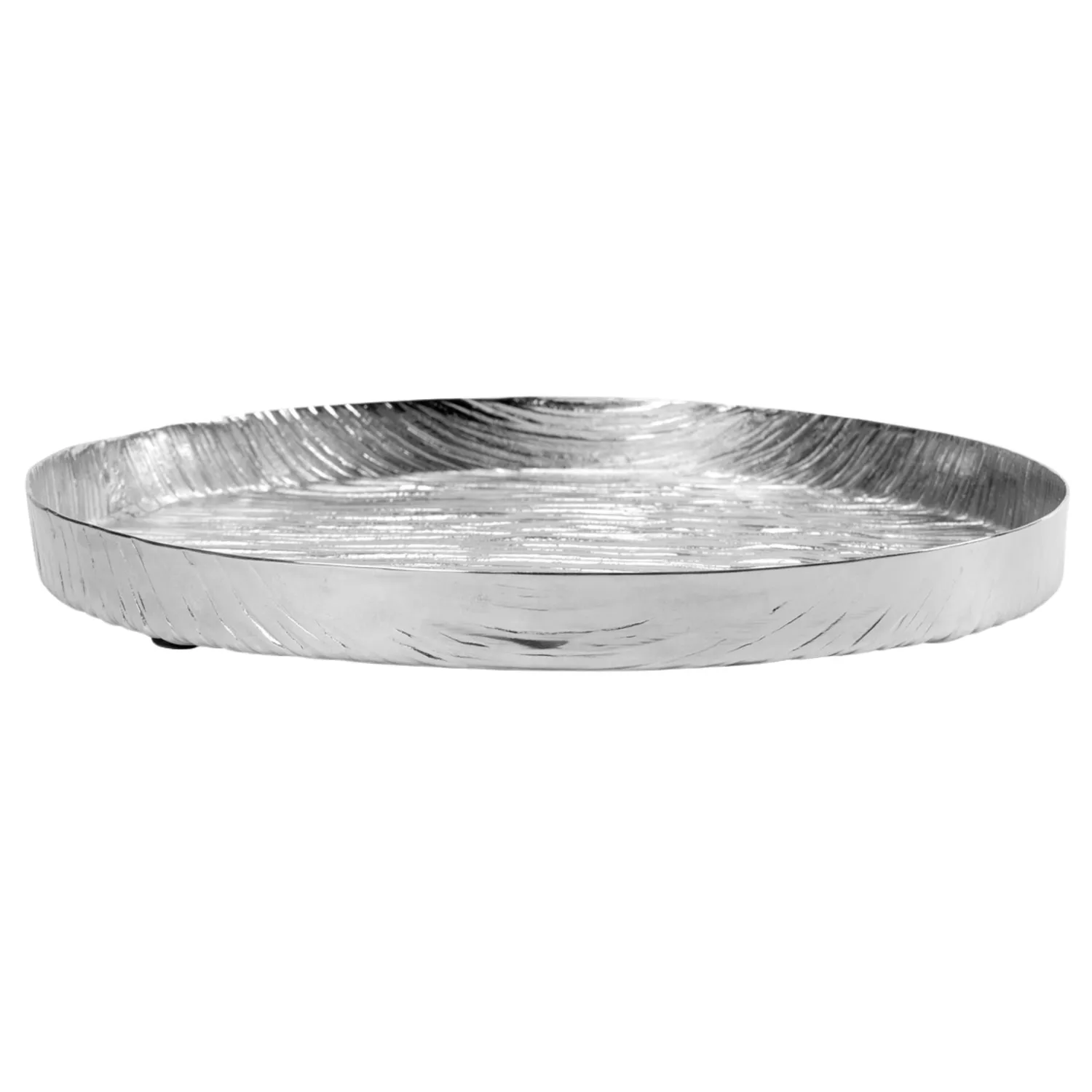 Godinger Wadi serveringsbakke rund sølv aluminium