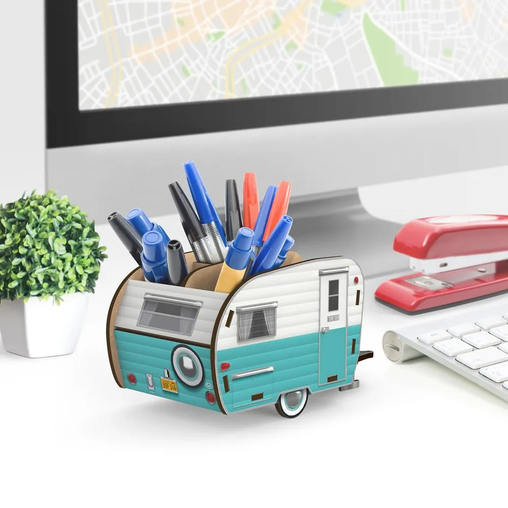 Fred Happy Camper penneholder MDF autocamper