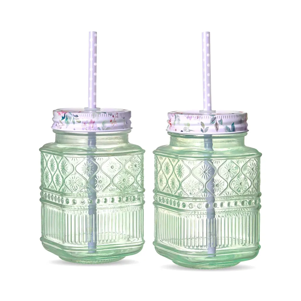 Godinger Claro Mason Jar glas 2 stk grøn 16 oz