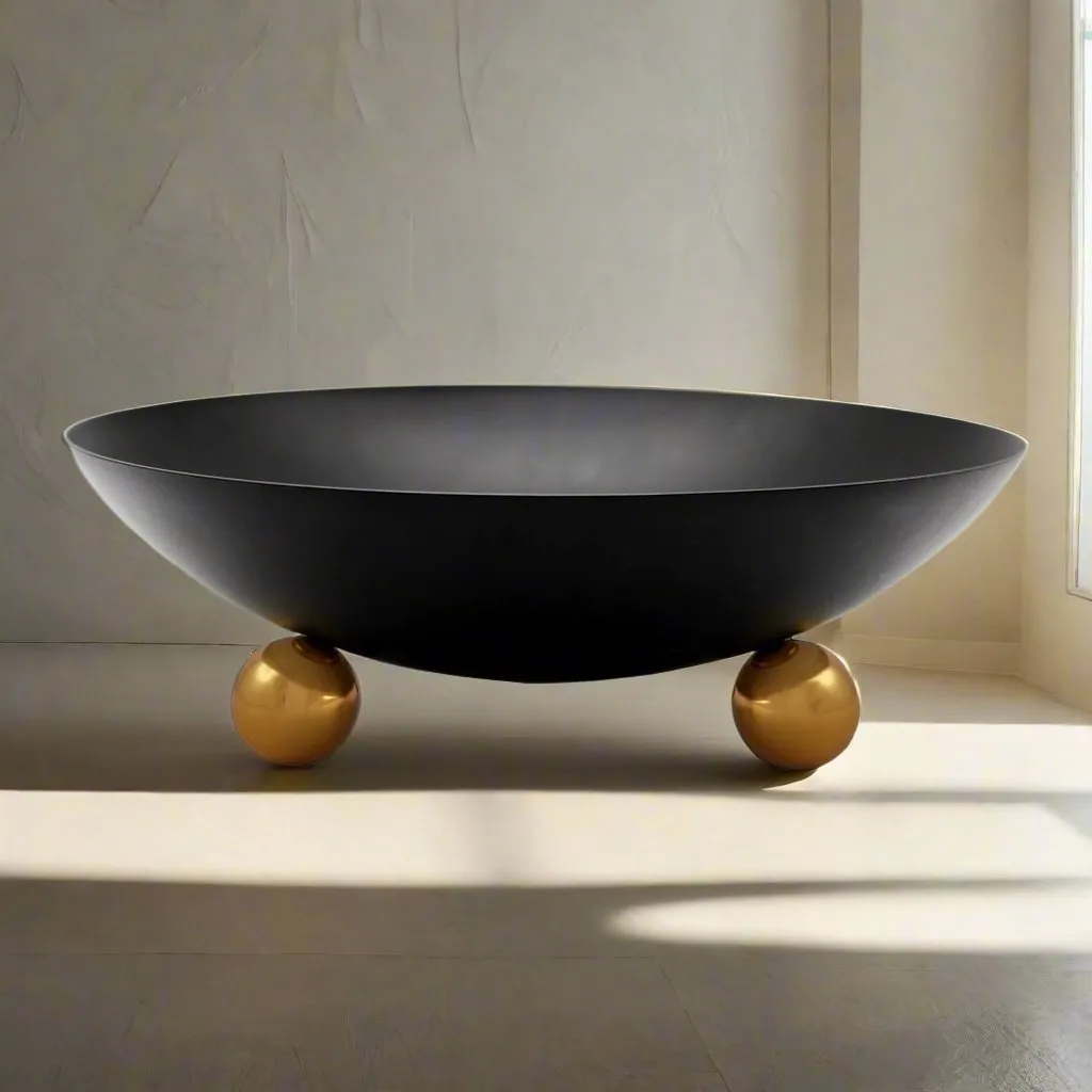 Godinger Temari Black Footed salatskål sort guld