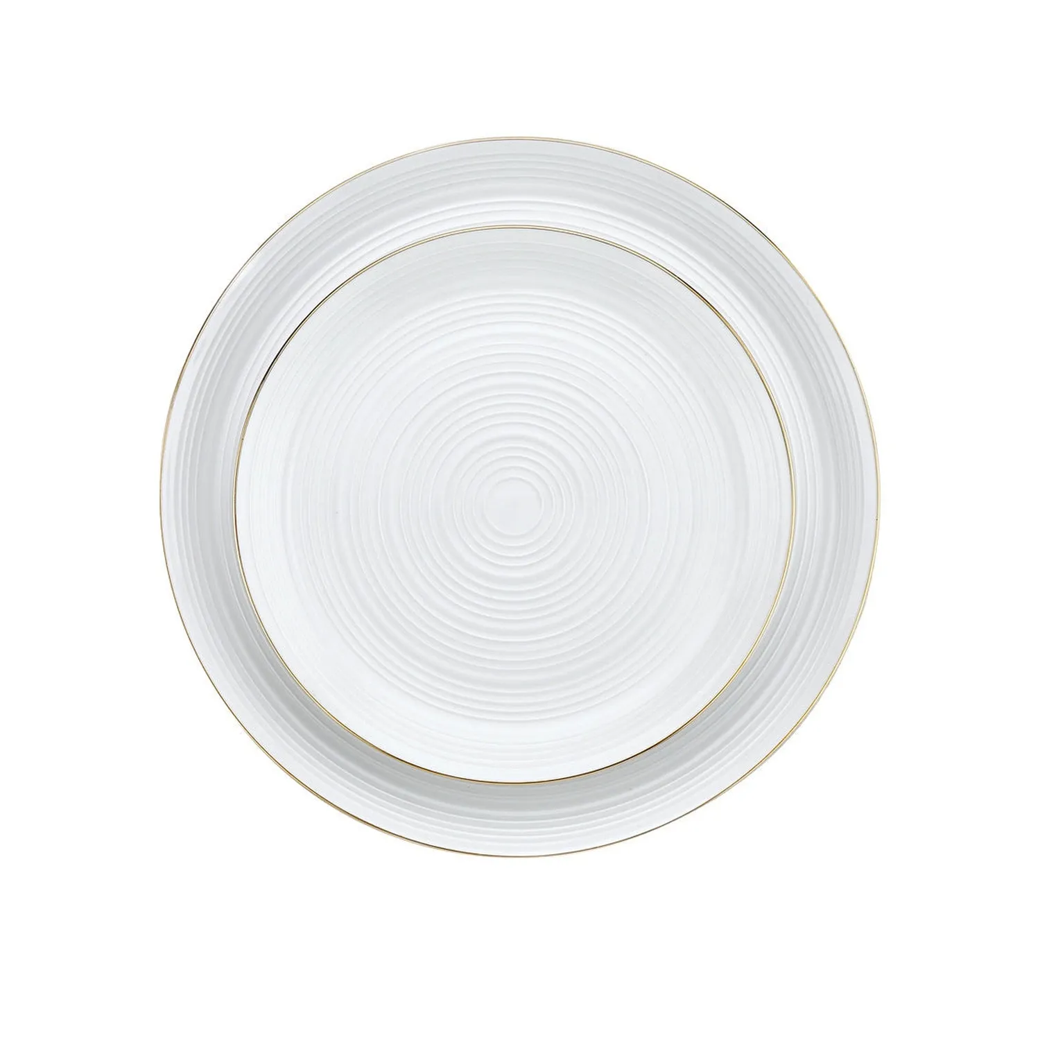 Godinger Linear Gold Rim spisestel 12 dele til 4 hvid