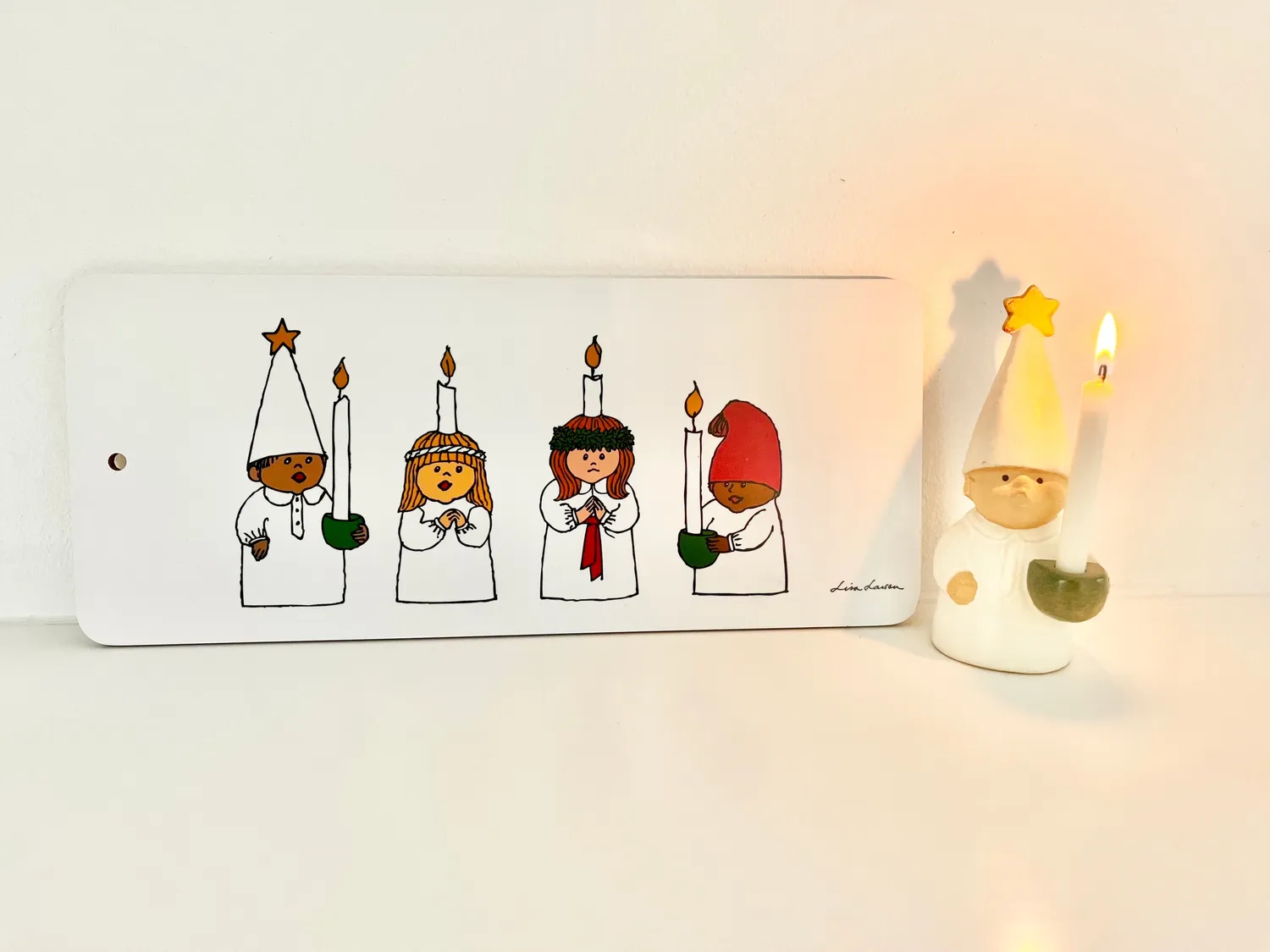 Opto Design Lisa Larson Lucia Vit serveringsbræt 40x17 cm hvid