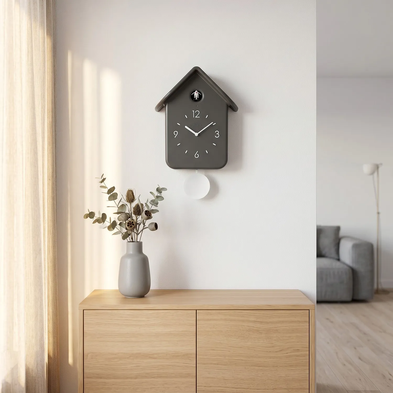 Guzzini Home QQ gøgeur med pendul koksgrå